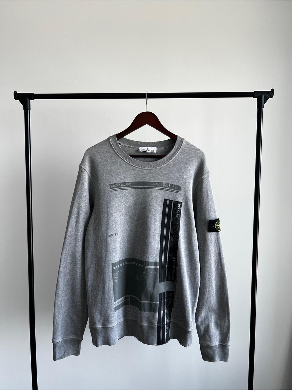 Authentic Stone Island Graphic Print Crewneck Sweatshirt